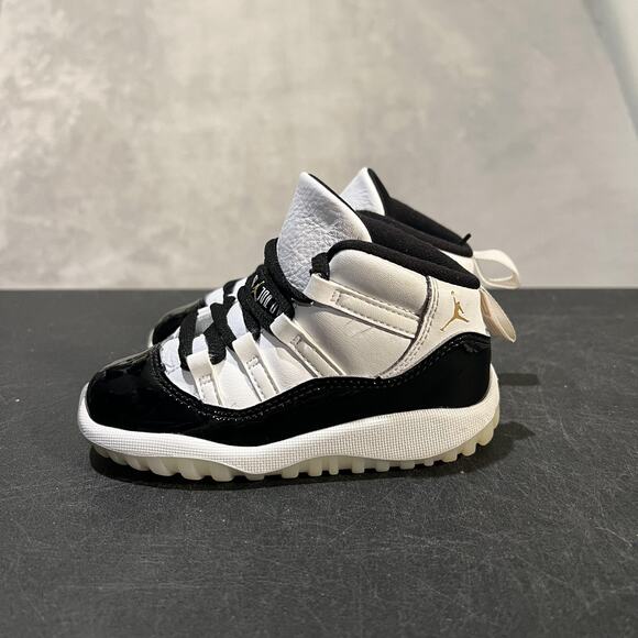 Jordan 11 Retro DMP Gratitude Shoes Toddler 8C Black White Gold 378040-170 Baby - Picture 3 of 9